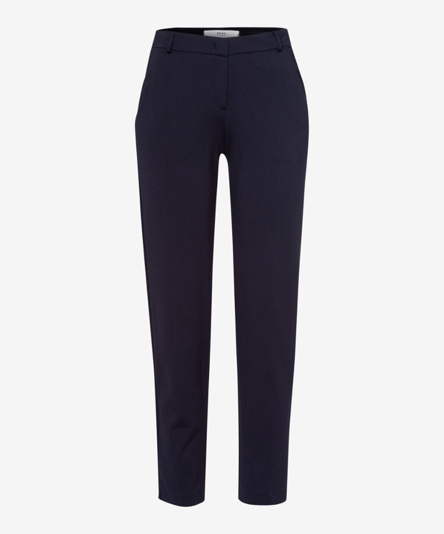 Donkerblauwe chino broek van een fijne jersey, model maron - Afbeelding 6
