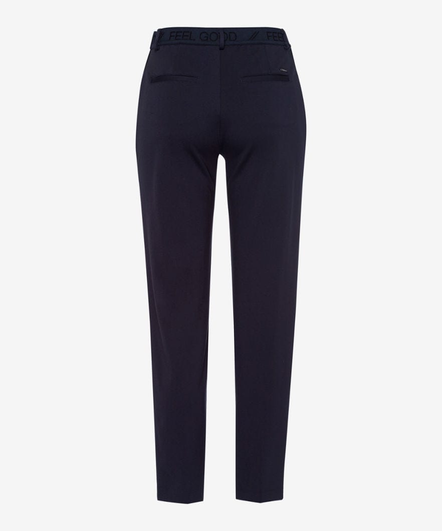 Donkerblauwe chino broek van een fijne jersey, model maron - Afbeelding 7
