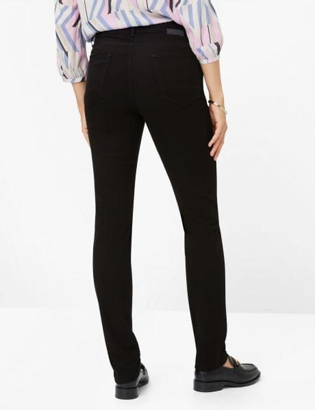 Zwarte five pocket broek van katoensatijn, model shakira - Afbeelding 2