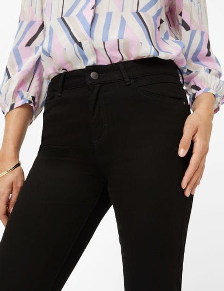 Zwarte five pocket broek van katoensatijn, model shakira - Afbeelding 3