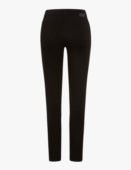 Zwarte five pocket broek van katoensatijn, model shakira - Afbeelding 5