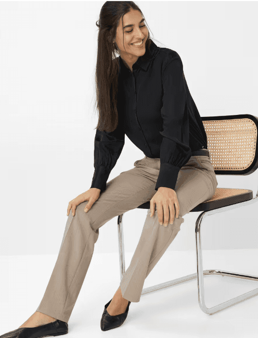 Taupe broek met regular fit, model maron - Afbeelding 3