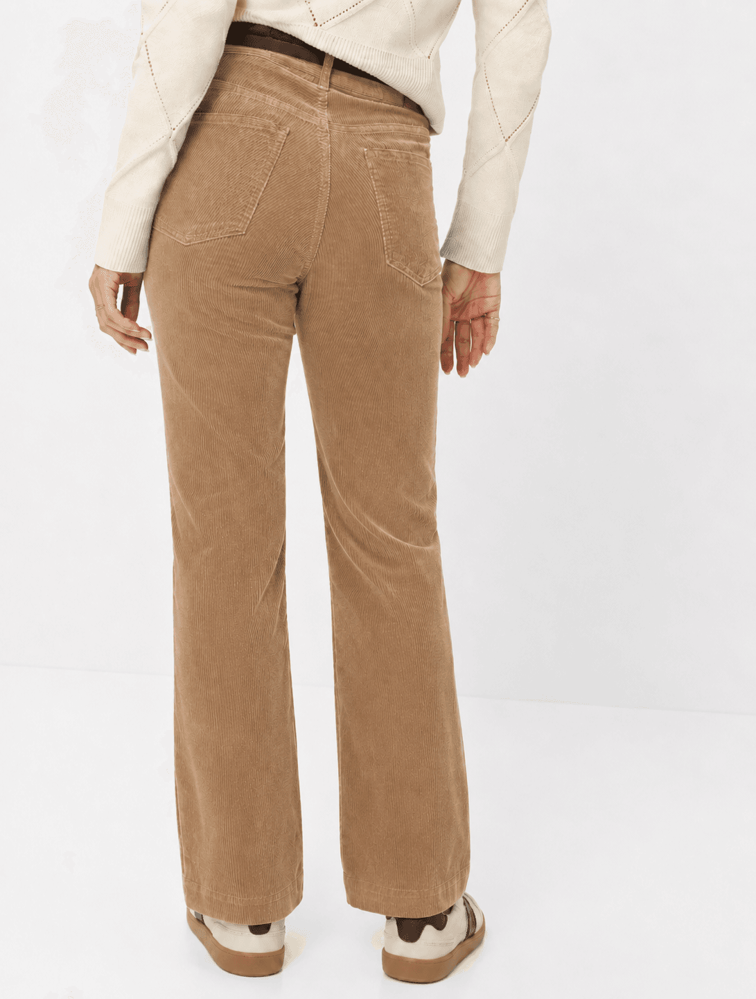 Corduroy : five-pocketbroek in cigarette fit in camelkleur - Afbeelding 2