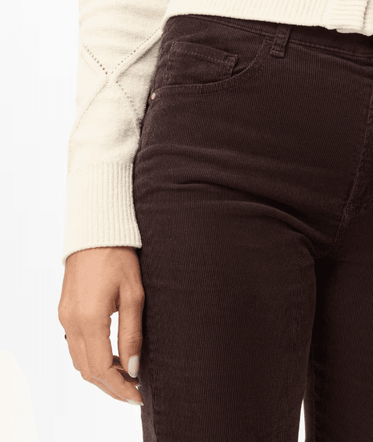 Corduroy : bruine five-pocketbroek in cigarette fit - Afbeelding 3
