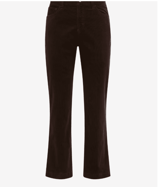 Corduroy : bruine five-pocketbroek in cigarette fit - Afbeelding 5