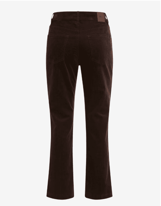 Corduroy : bruine five-pocketbroek in cigarette fit - Afbeelding 6