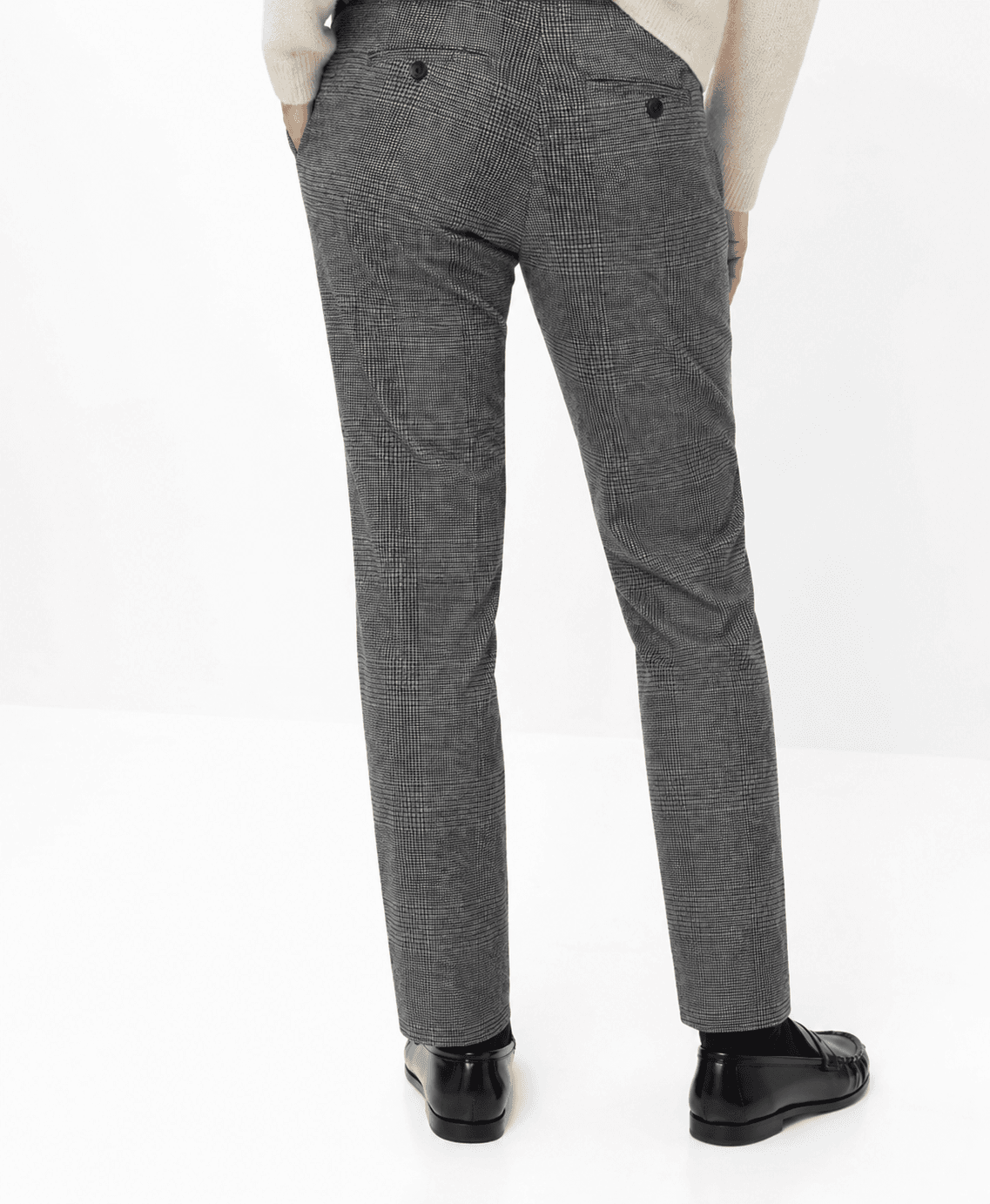 Dames chino pantalon met subtiele ruit – model maron - Afbeelding 2