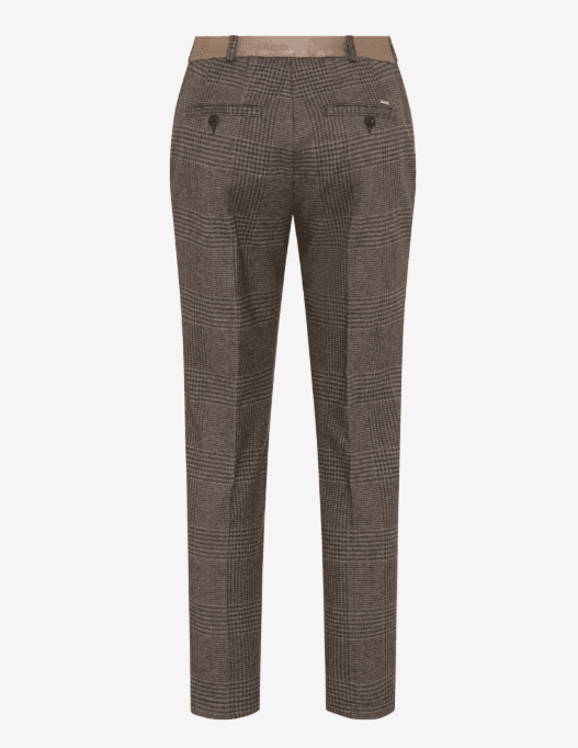 Dames chino broek met subtiele ruit – model maron - Afbeelding 6