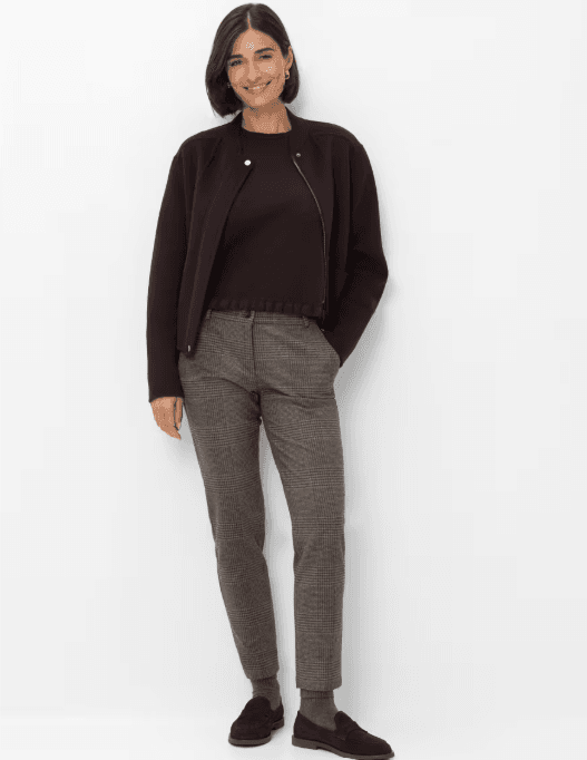Dames chino broek met subtiele ruit – model maron - Afbeelding 4